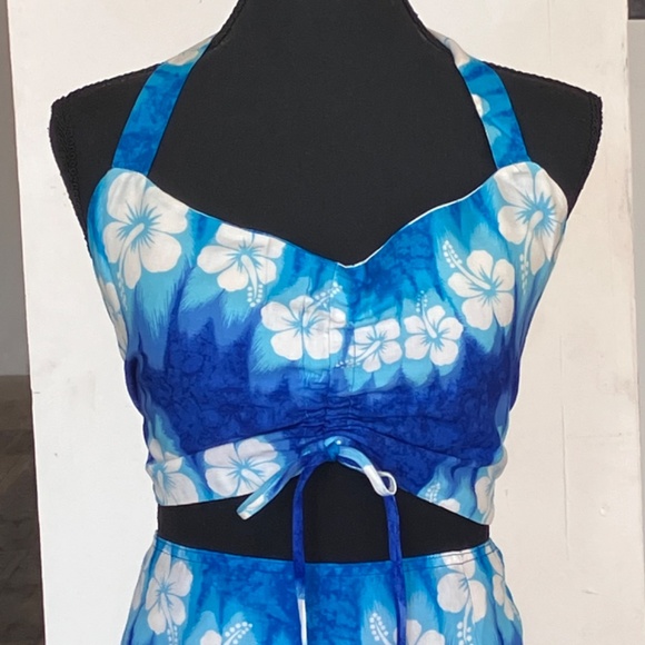 Blue and white floral print 2pc set - Picture 6 of 10